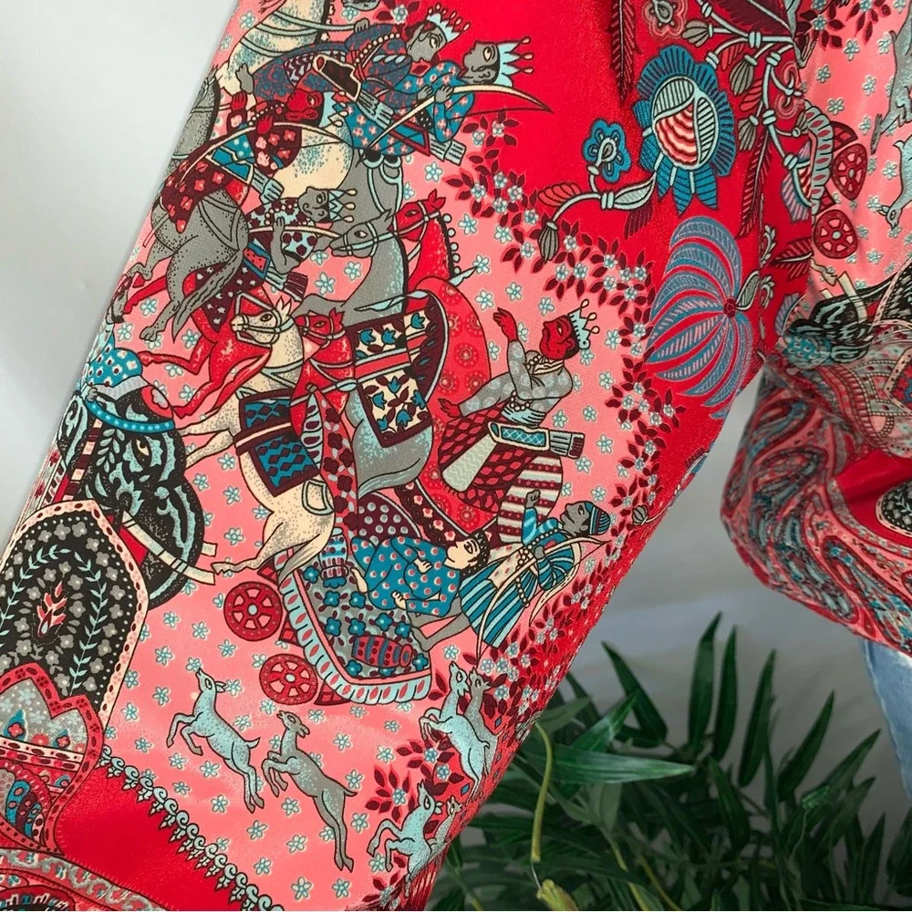 Vintage Vibrant Artsy Reversible Bomber Jacket Quilted - Picture 15 of 15